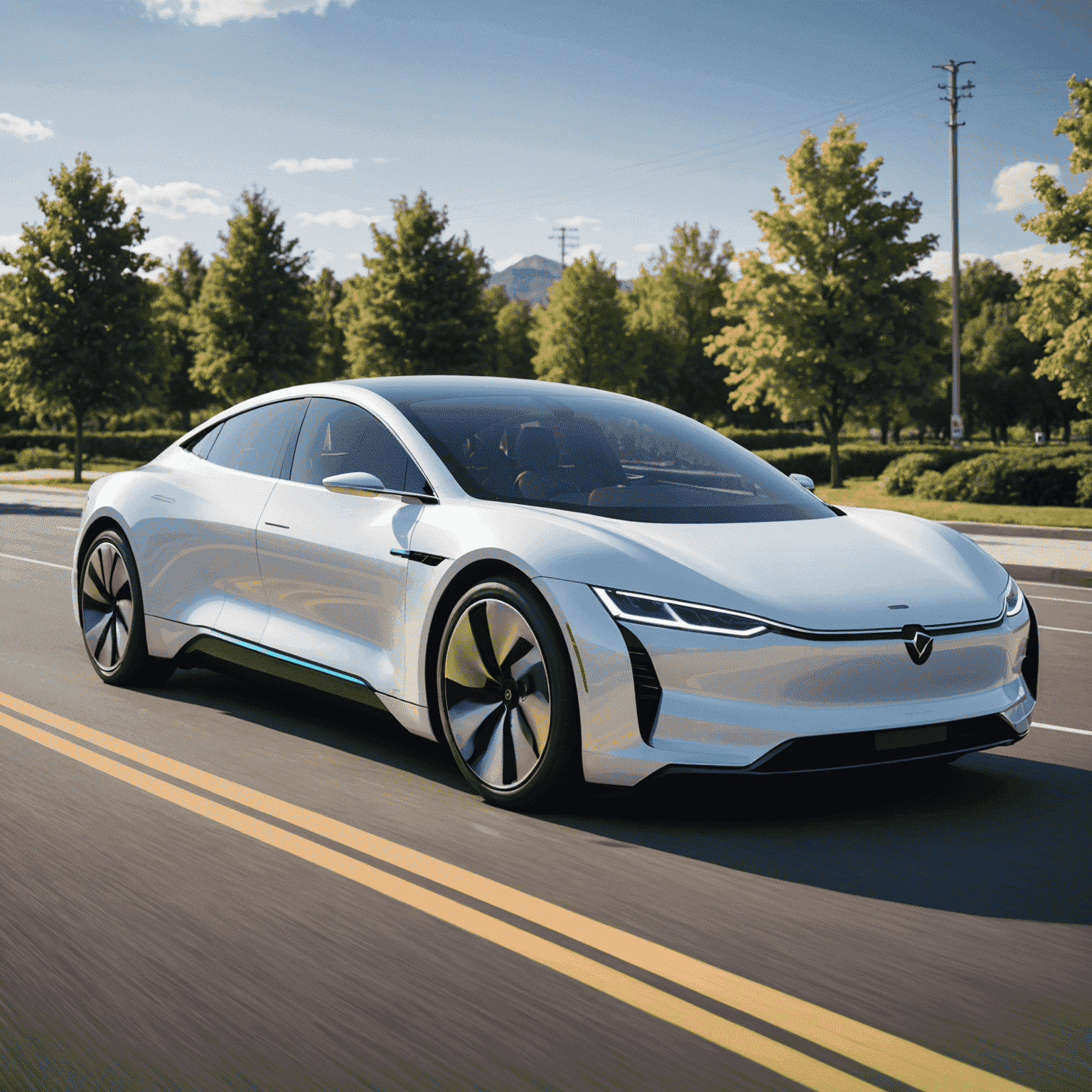 An image showcasing the sleek design and advanced technology of electric and autonomous vehicles.